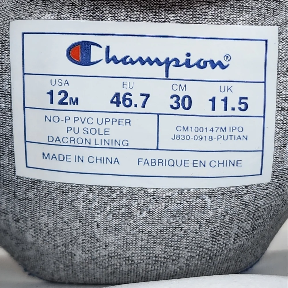 Champion IPO Royal White Slides Sandals Flip Flops